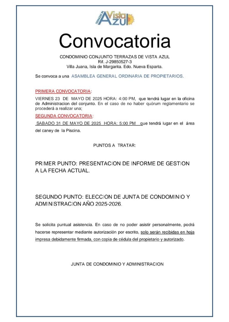 Convocatoria a Asamblea General